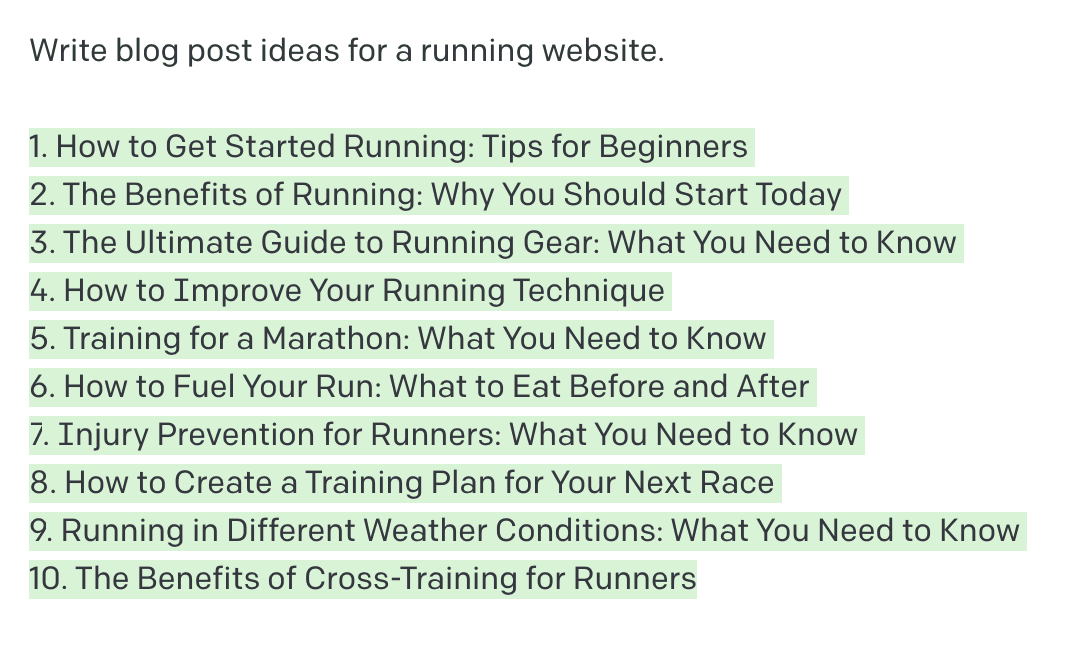 ChatGPT - running website